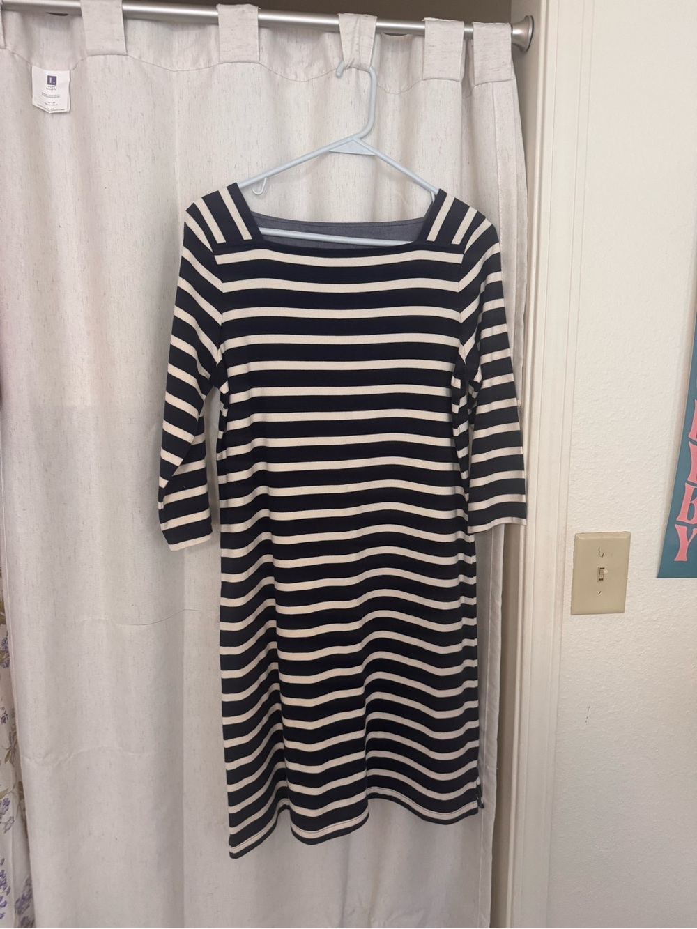 L.L. Bean Navy Striped Dress